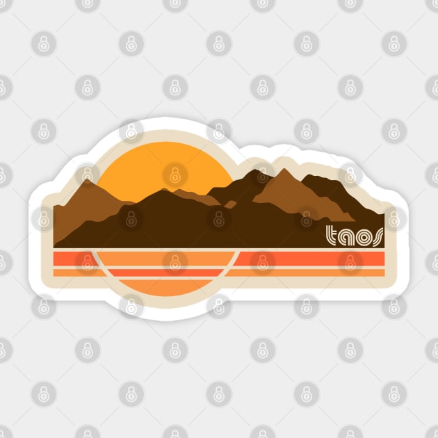 Taos Retro 70s Tourist Souvenir Sticker by darklordpug